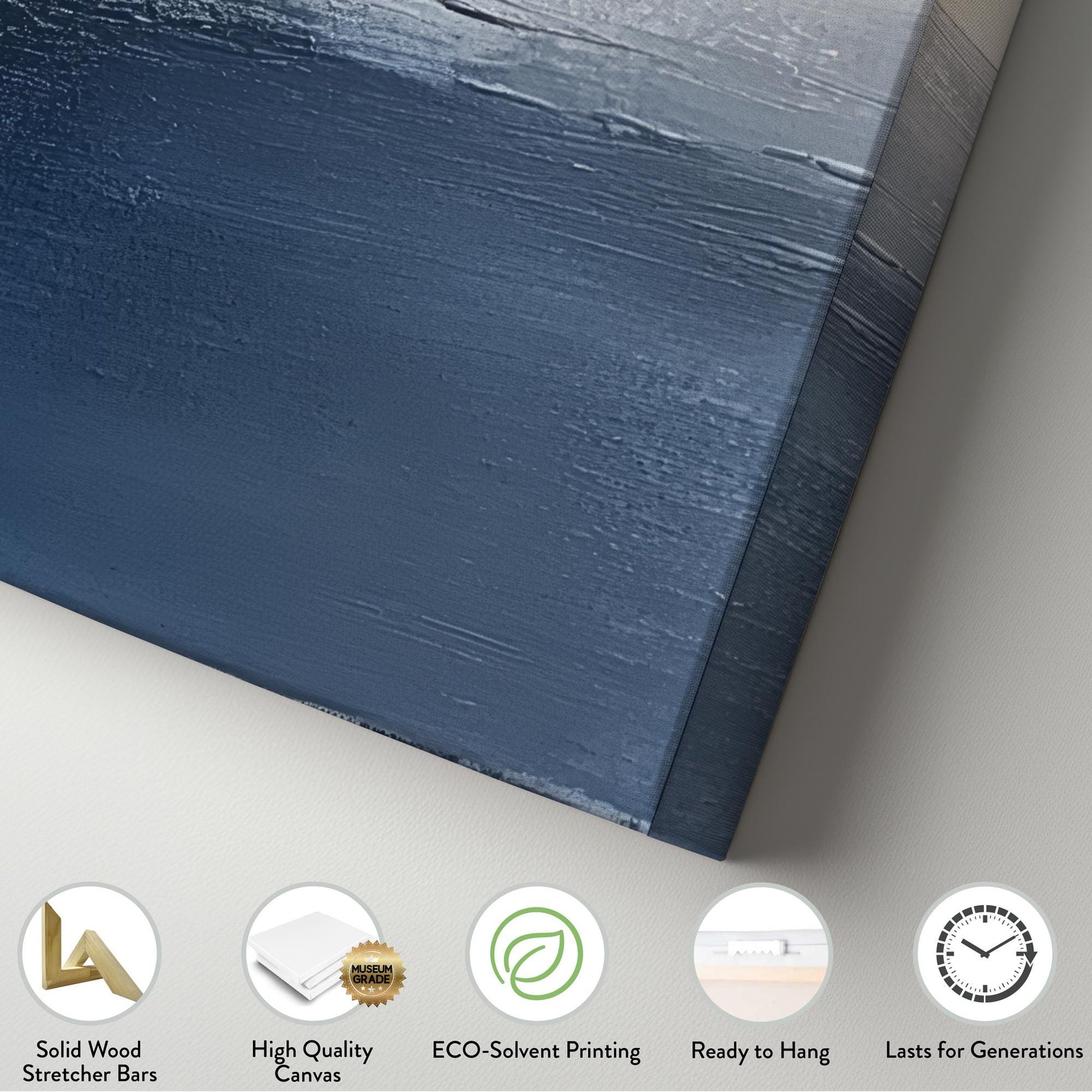 Seascape Impasto Canvas Art | Abstract Textural Print | Coastal Modern Wall Art For Living Room Square Canvas Art