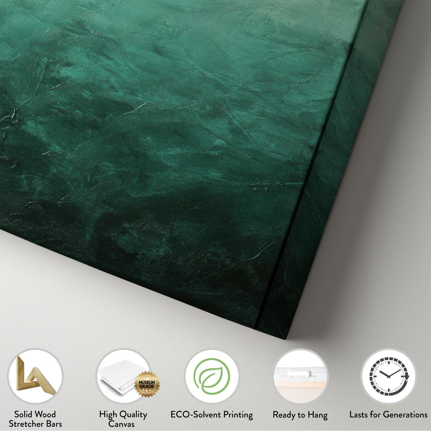 Seascape Gradient Canvas Art | Impasto Textured Print | Biophilic Wall Art For Living Room | Jadeite and Cream Art Long Vertical Art