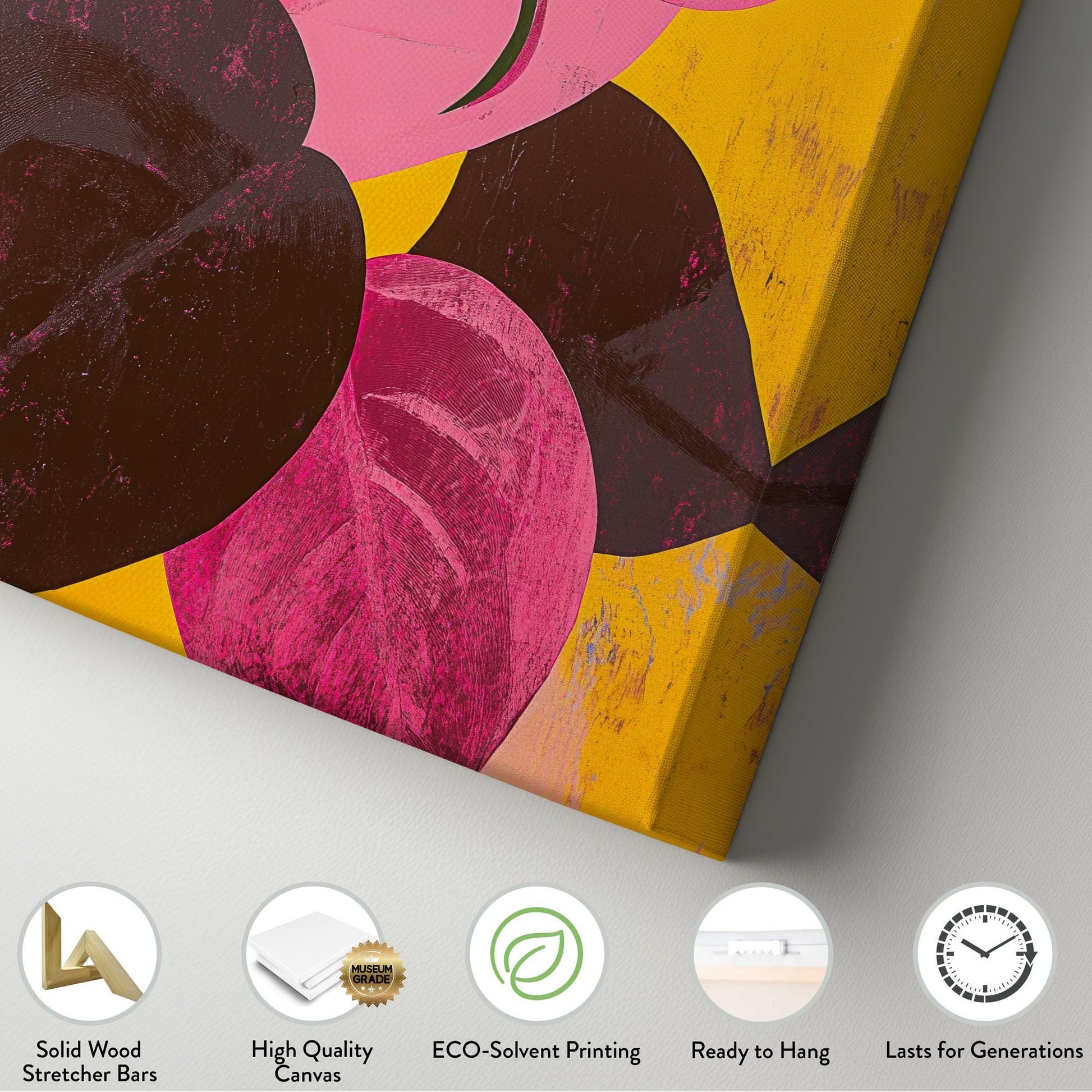 Pink Philodendron Leaf Canvas Art | Impasto Print | Biophilic Wall Art For Living Room | Sunset Saffron Art Vertical Canvas