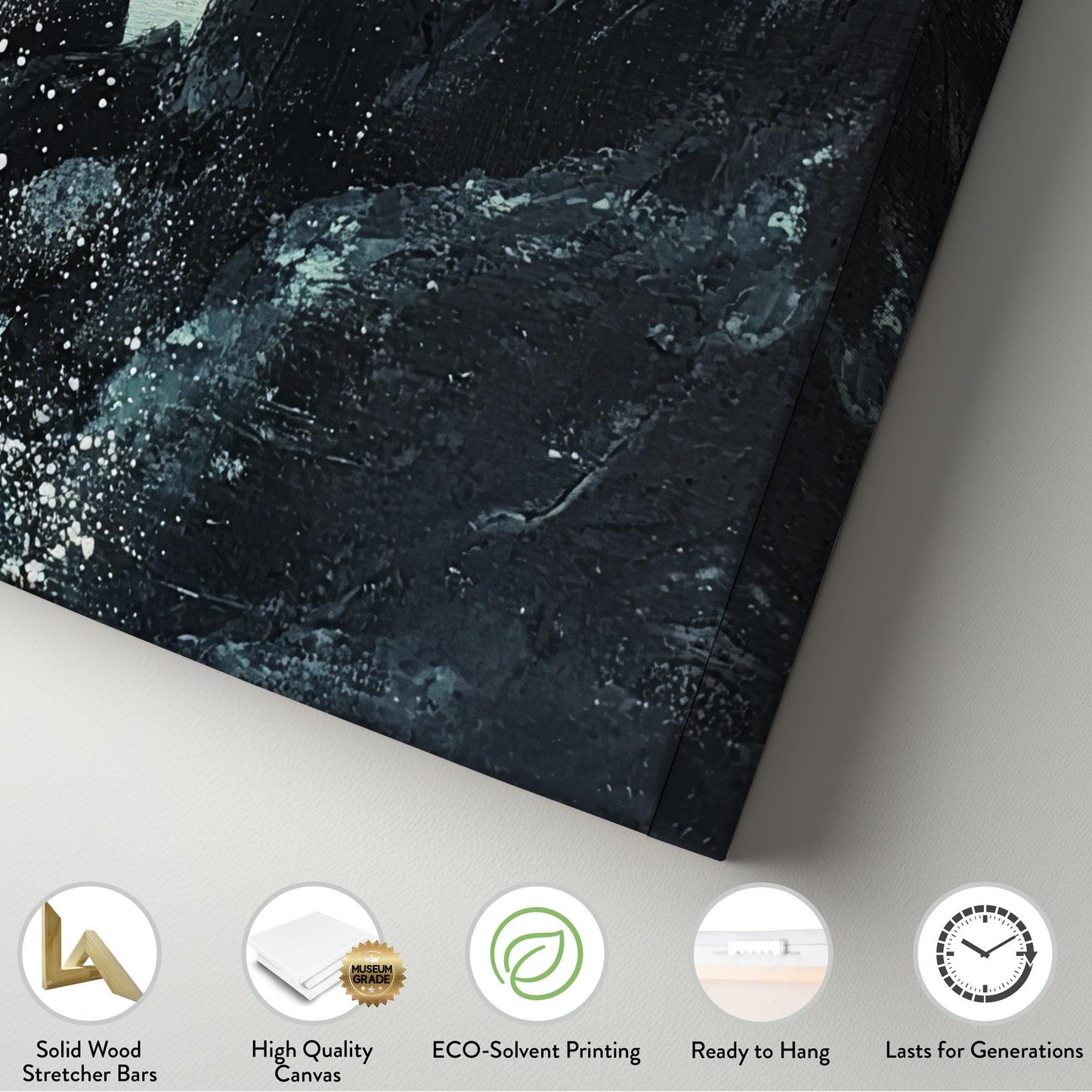 Ocean Wave Crash | Impasto Print | Coastal Living Room Wall Art For Living Room | Seafoam Green Art | Tranquil Decor Square Canvas Art