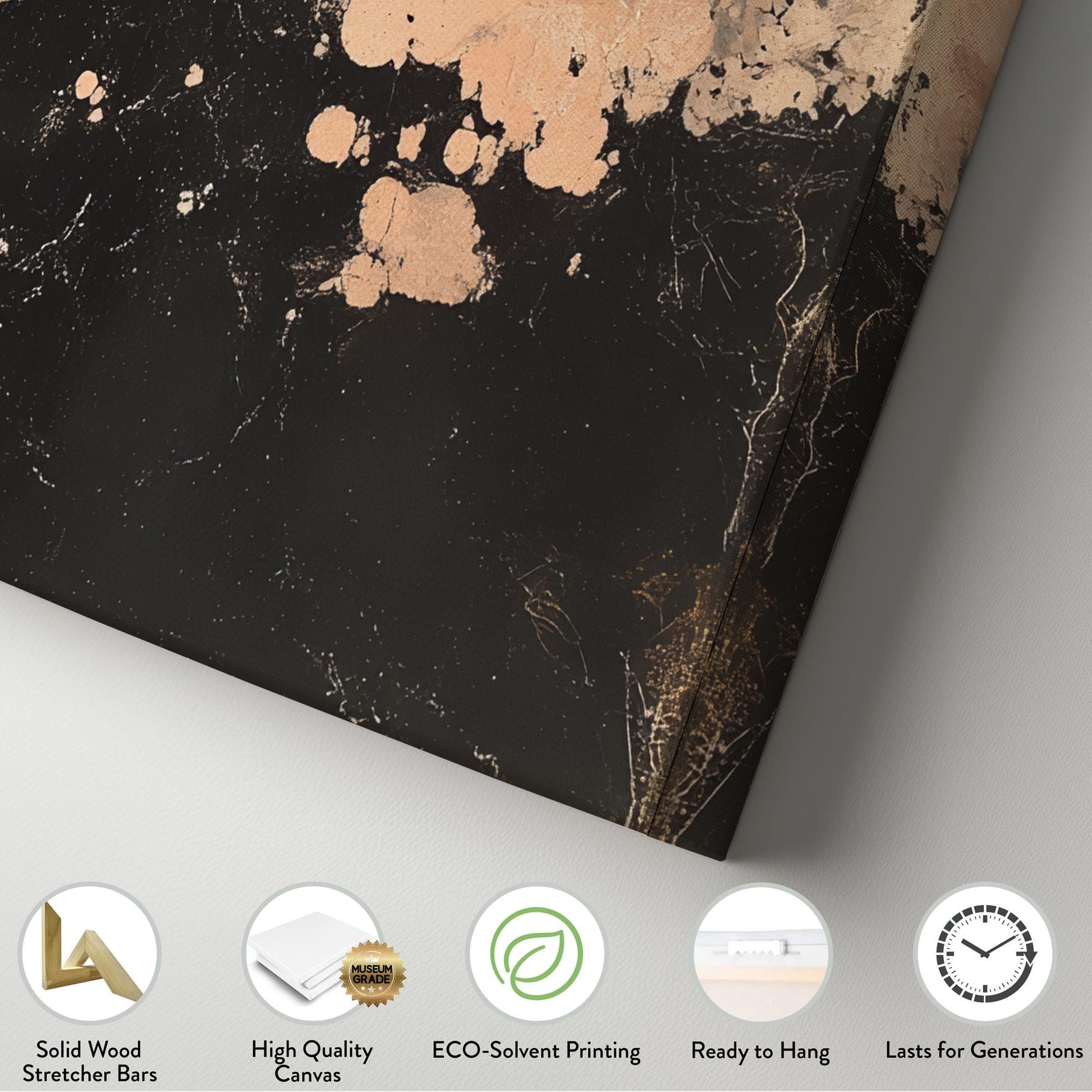 Silhouette Botanical Canvas Art | Monochromatic Print | Japandi Wall Art For Living Room | Blush Pink Art Square Canvas Art