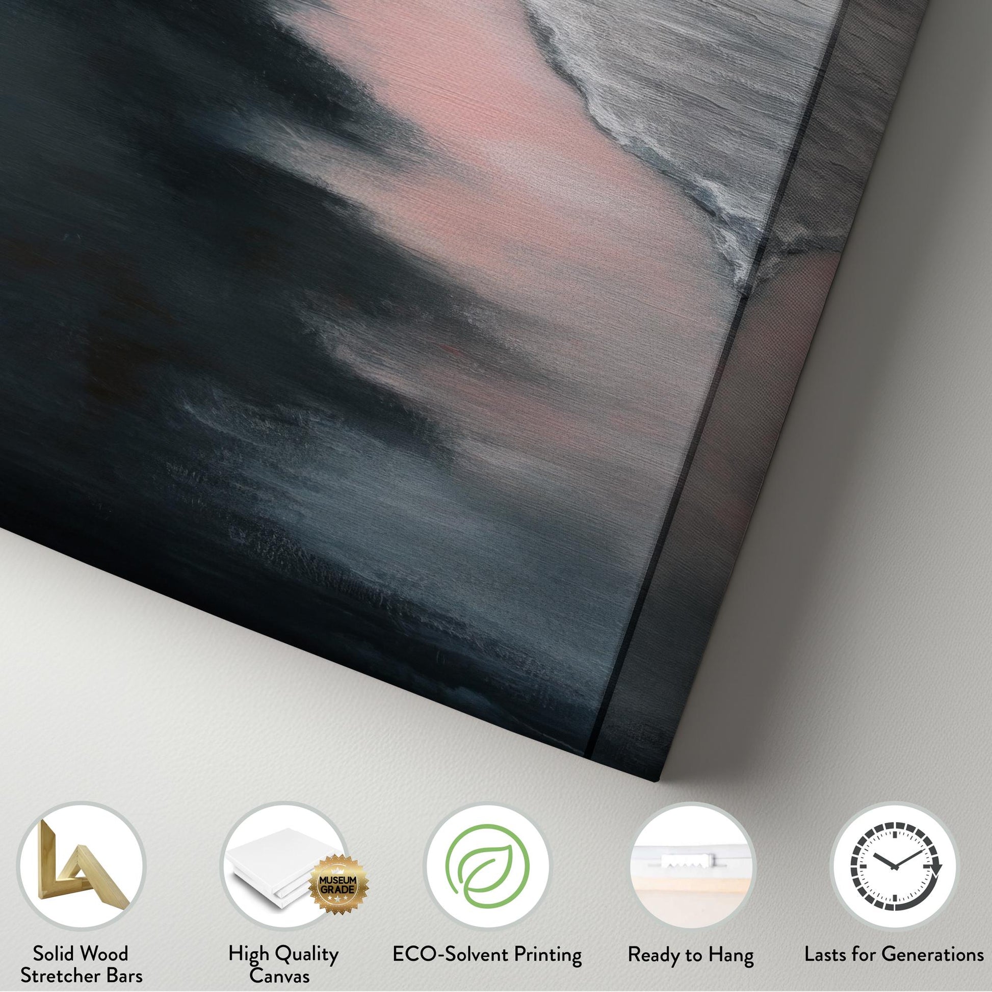Serene Seascape Canvas Art | Impressionistic Brushstroke Print | Tranquil Coastal Wall Art For Bedroom Long Vertical Art