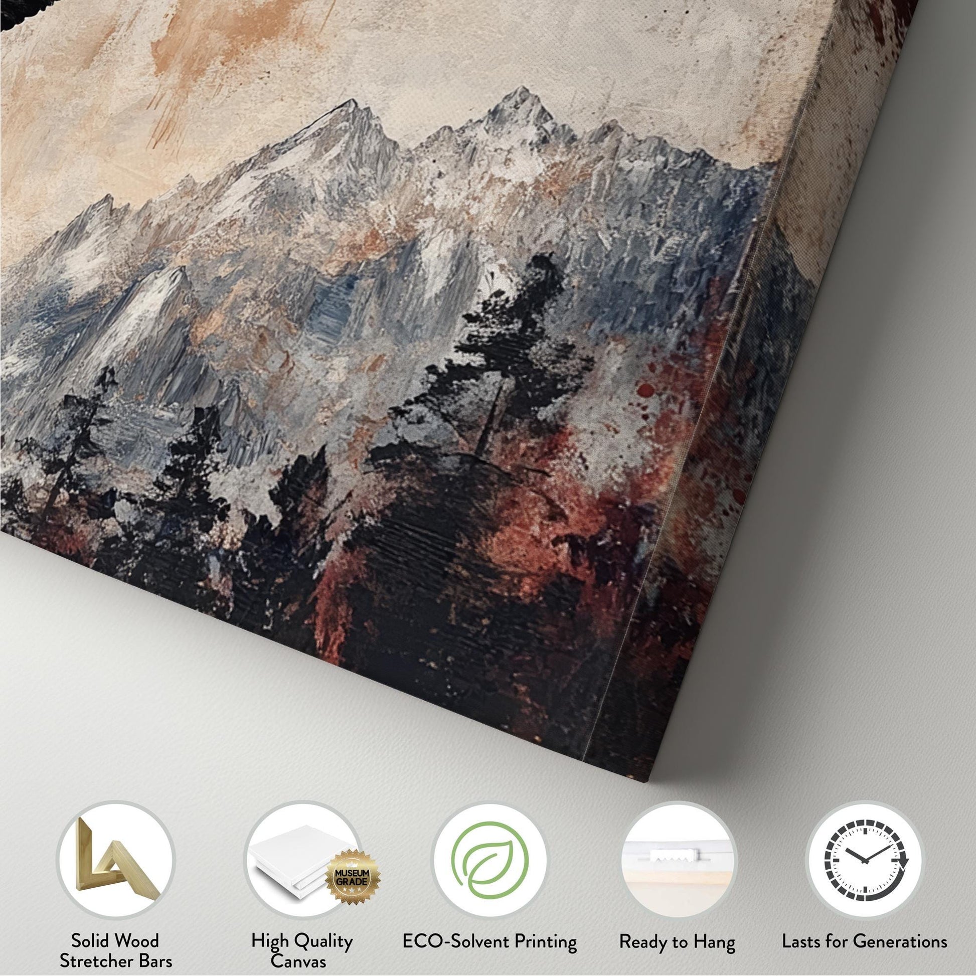 Majestic Eagle Soaring Canvas Art | Impasto Print | Mountain Modern Wall Art For Living Room | Desert Sunset Art Panoramic Wall Art