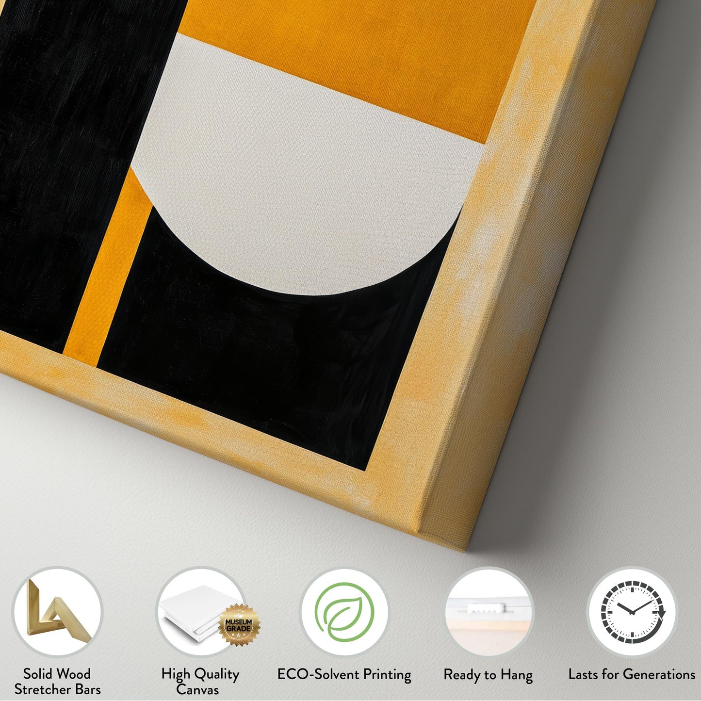 Abstract Archway Canvas Art | Geometric Minimalist Print | Mid Century Modern Wall Art For Living Room Vertical Canvas