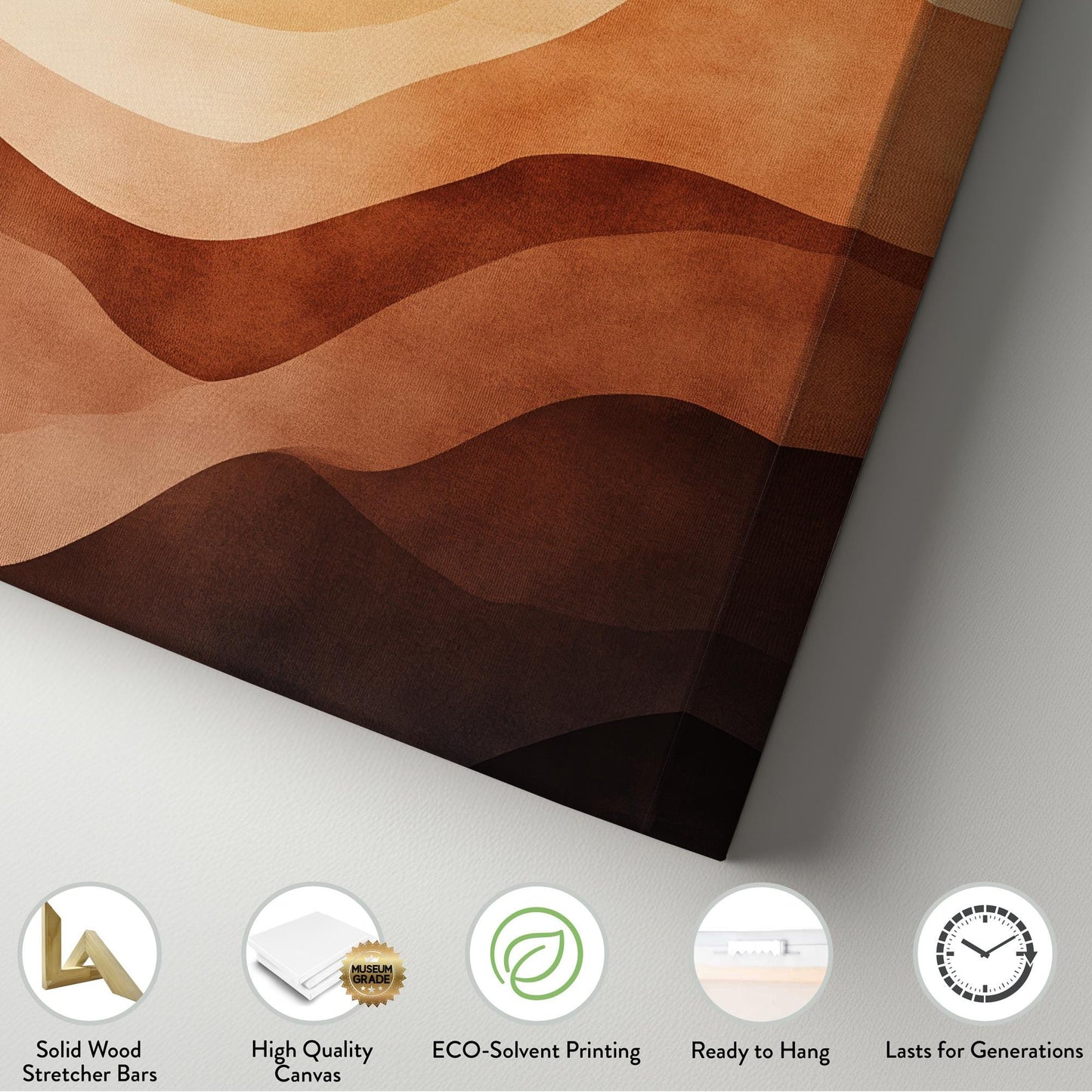 Abstract Desert Landscape Canvas Art | Layered Watercolor Print | Biophilic Wall Art For Living Room Vertical Canvas