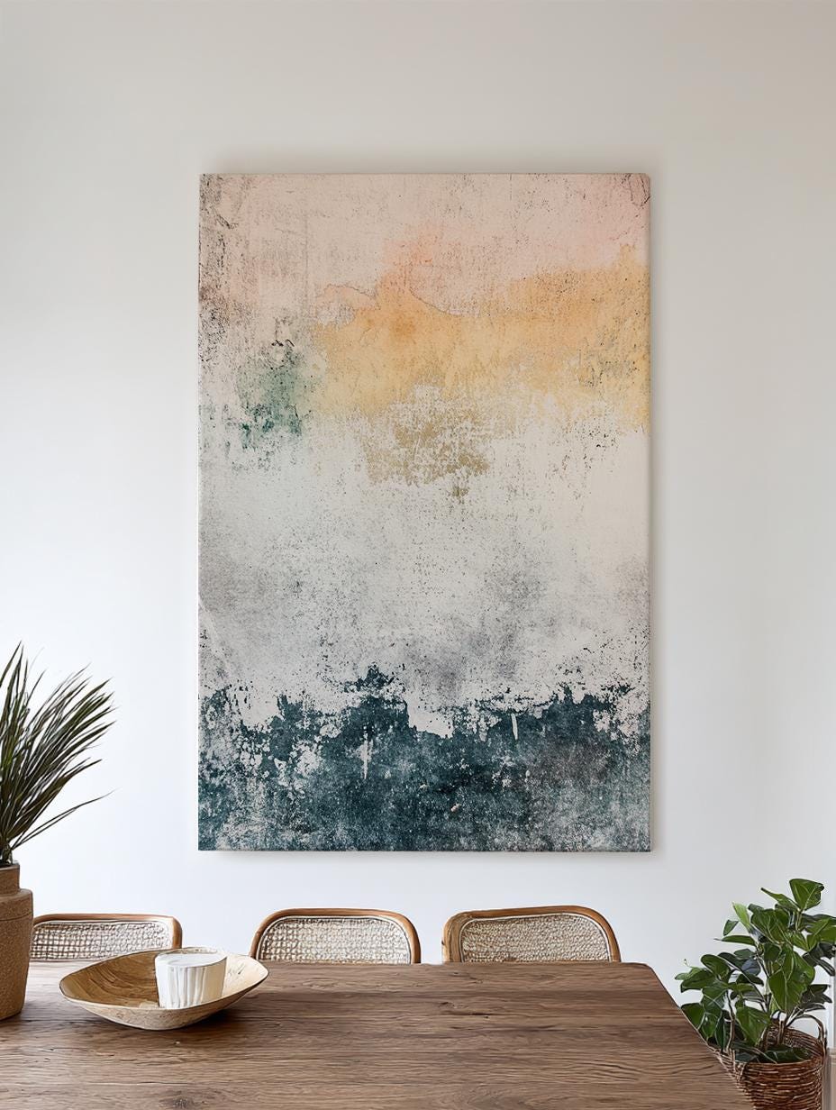 Textured Wall Canvas Art | Abstract Grunge Print | Bohemian Wall Art For Living Room | Smoky Quartz Art Vertical Canvas