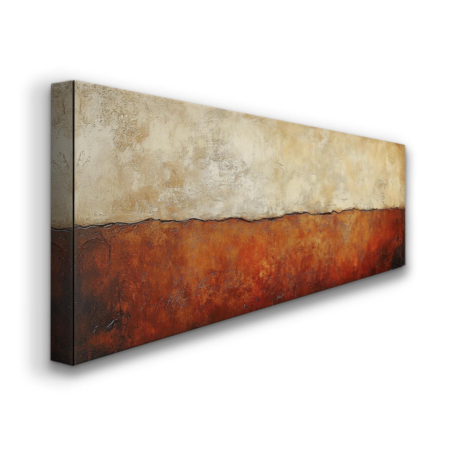 Textural Desert Landscape Canvas Art | Impasto Print | Organic Modern Wall Art For Living Room Panoramic Wall Art
