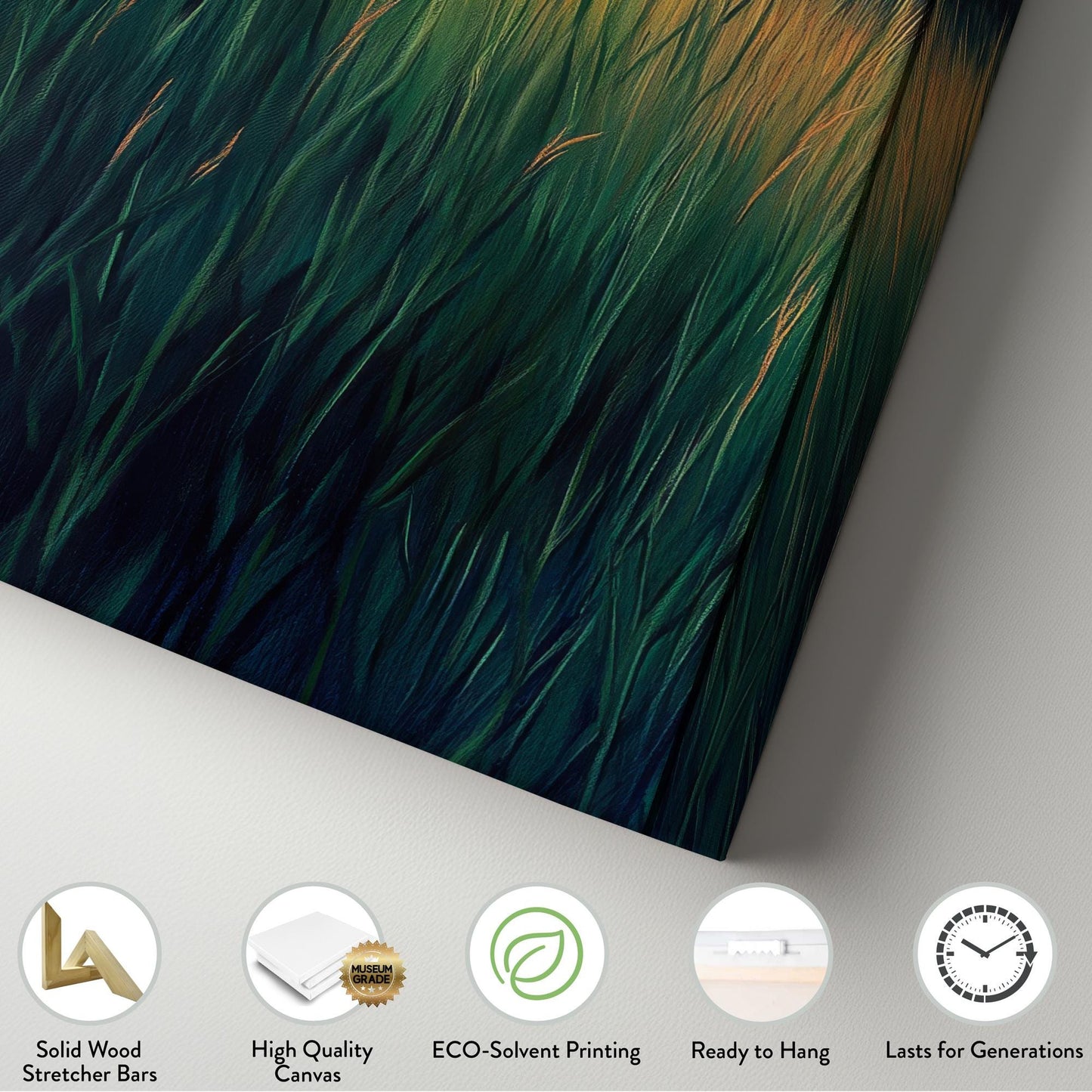 Sunset Prairie Grass Canvas Art | Impasto Textured Print | Biophilic Wall Art For Living Room | Ember Glow Art Long Vertical Art