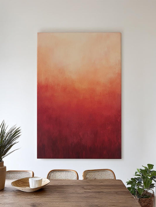 Sunset Hues Canvas Art | Ombre Gradient Print | Biophilic Wall Art For Living Room | Terracotta Blush Art Vertical Canvas