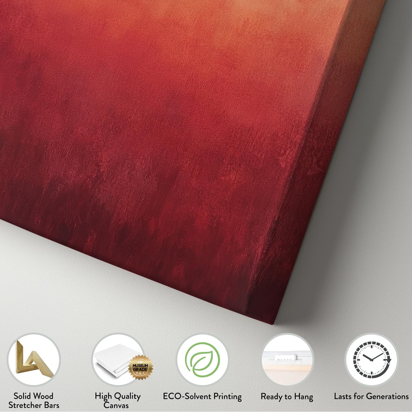 Sunset Hues Canvas Art | Ombre Gradient Print | Biophilic Wall Art For Living Room | Terracotta Blush Art Vertical Canvas