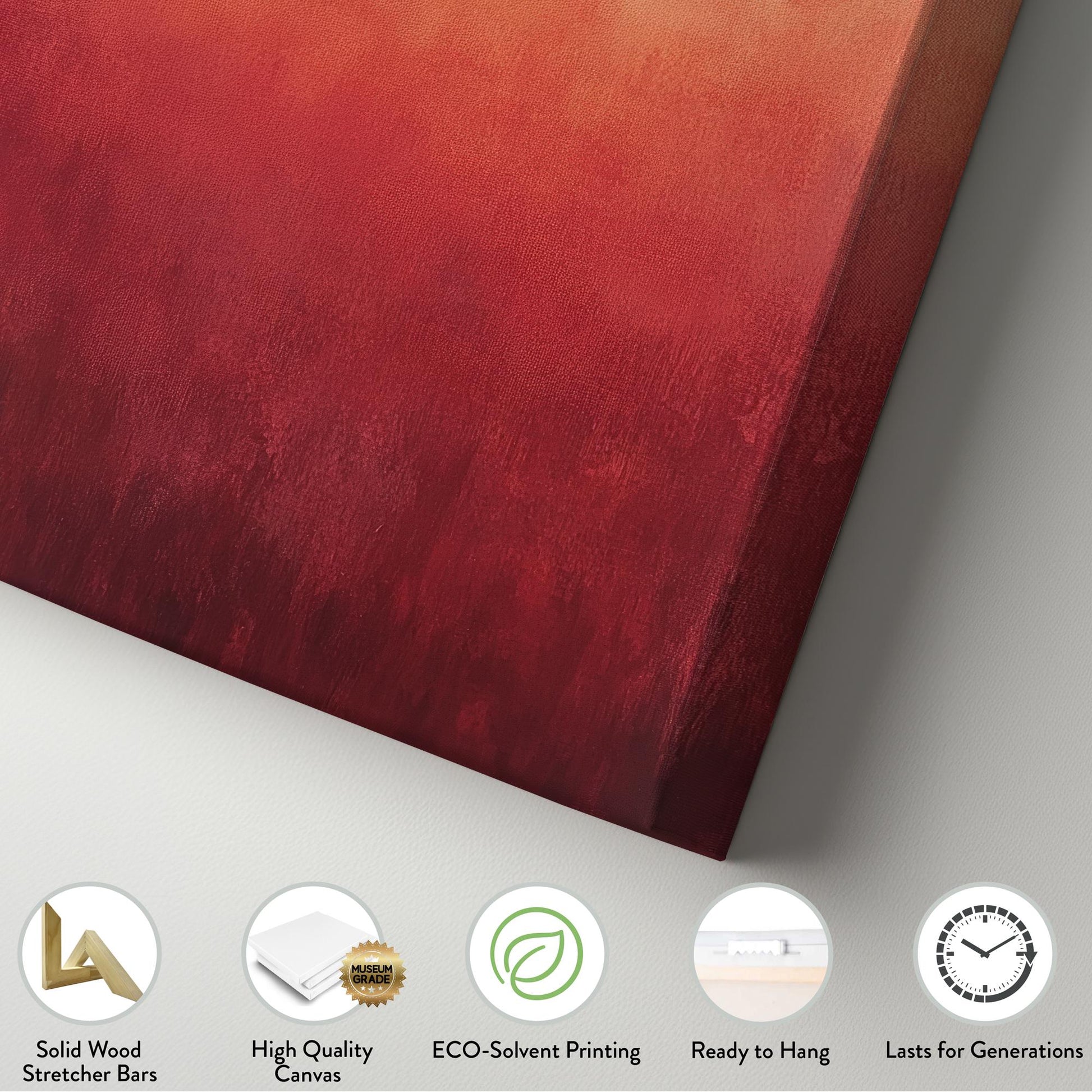 Sunset Hues Canvas Art | Ombre Gradient Print | Biophilic Wall Art For Living Room | Terracotta Blush Art Vertical Canvas