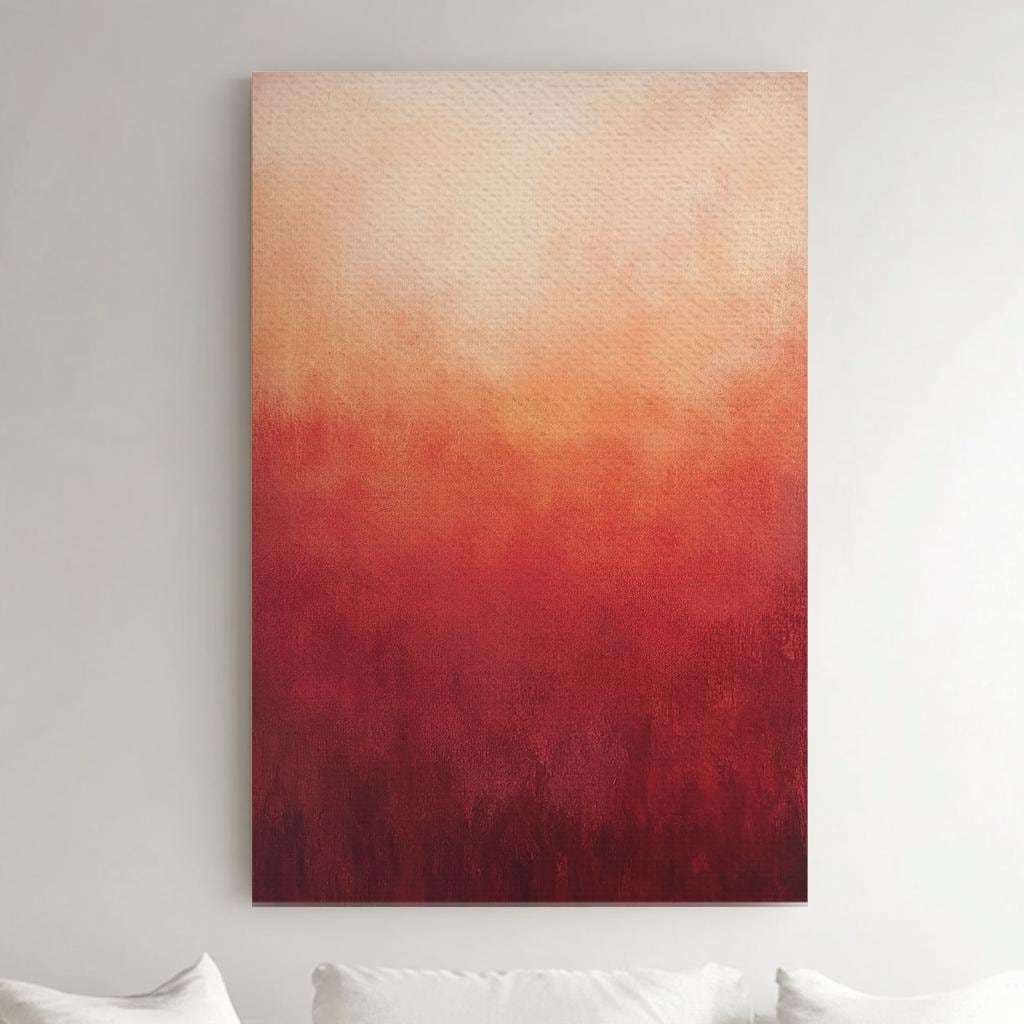 Sunset Hues Canvas Art | Ombre Gradient Print | Biophilic Wall Art For Living Room | Terracotta Blush Art Vertical Canvas