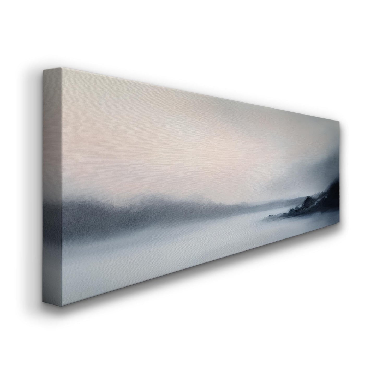 Serene Landscape Canvas Art | Impressionistic Oil Print | Tranquil Minimalist Wall Art For Living Room Panoramic Wall Art