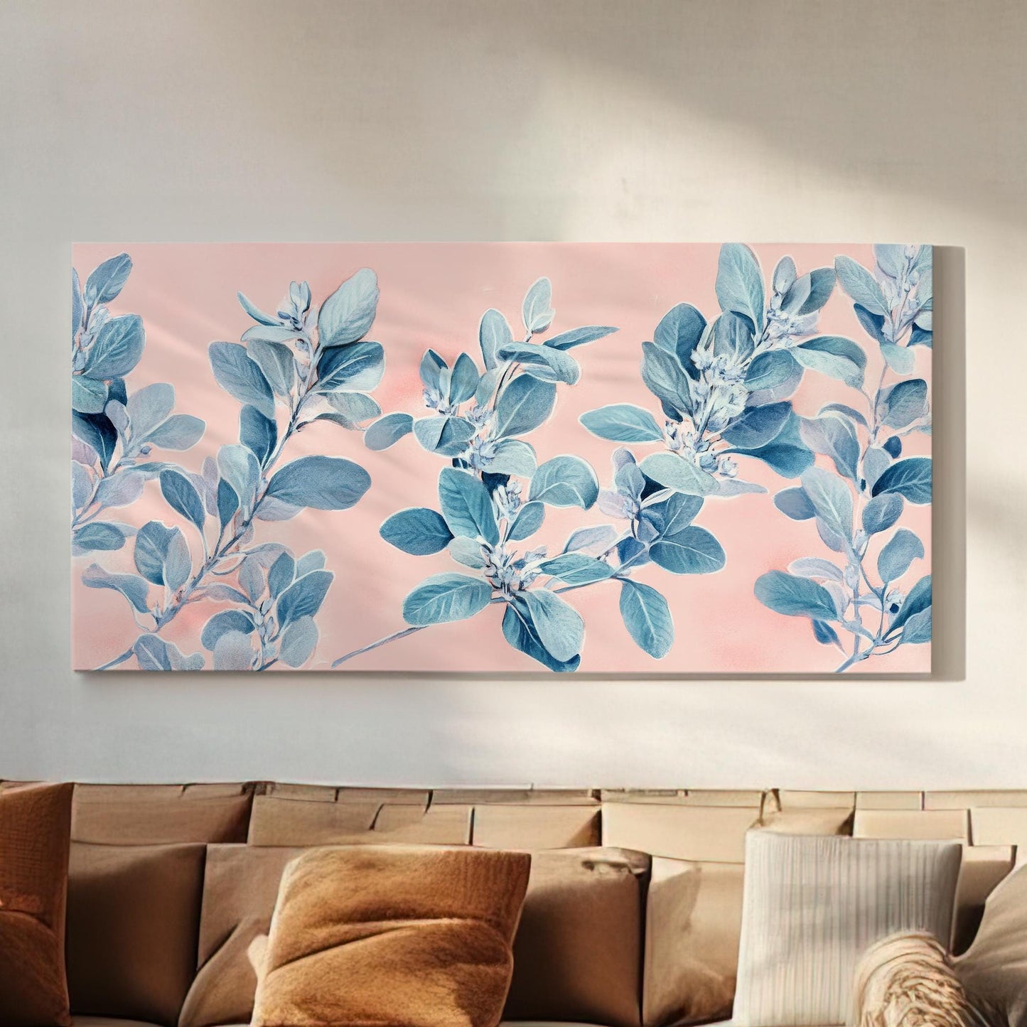 Serene Botanicals Canvas Art | Watercolor Botanical Print | Tranquil Zen Wall Art For Living Room Horizontal Art