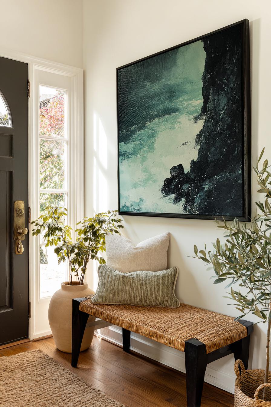 Ocean Wave Crash | Impasto Print | Coastal Living Room Wall Art For Living Room | Seafoam Green Art | Tranquil Decor Square Canvas Art