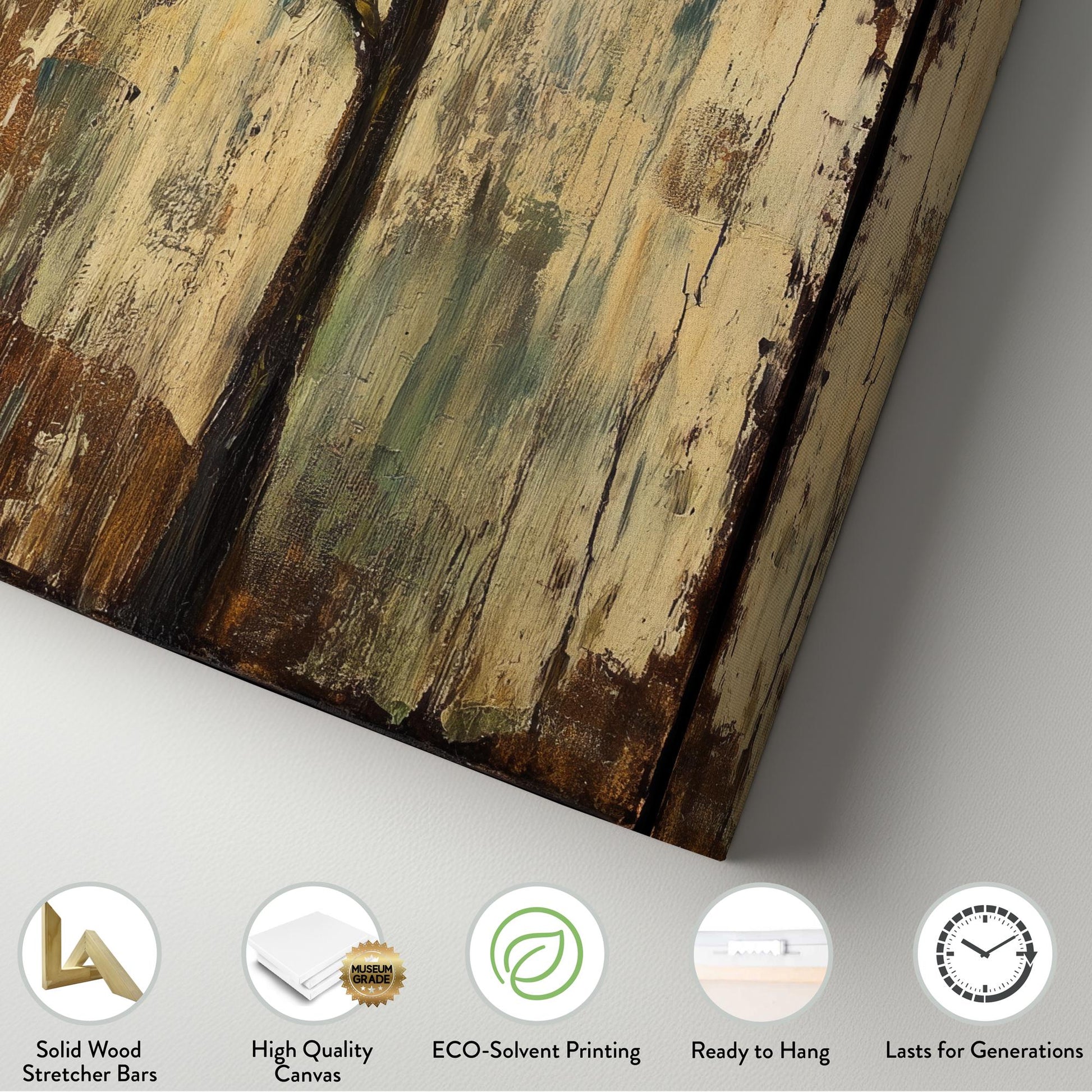 Solemn Sunflower Canvas Art | Impasto Oil Print | Bohemian Wall Art For Living Room | Sagebrush Green Art Long Vertical Art